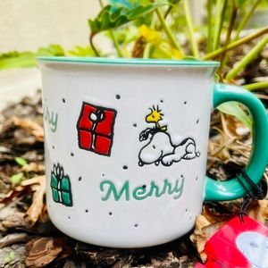 Peanuts Speckled Merry Christmas Snoopy Mug